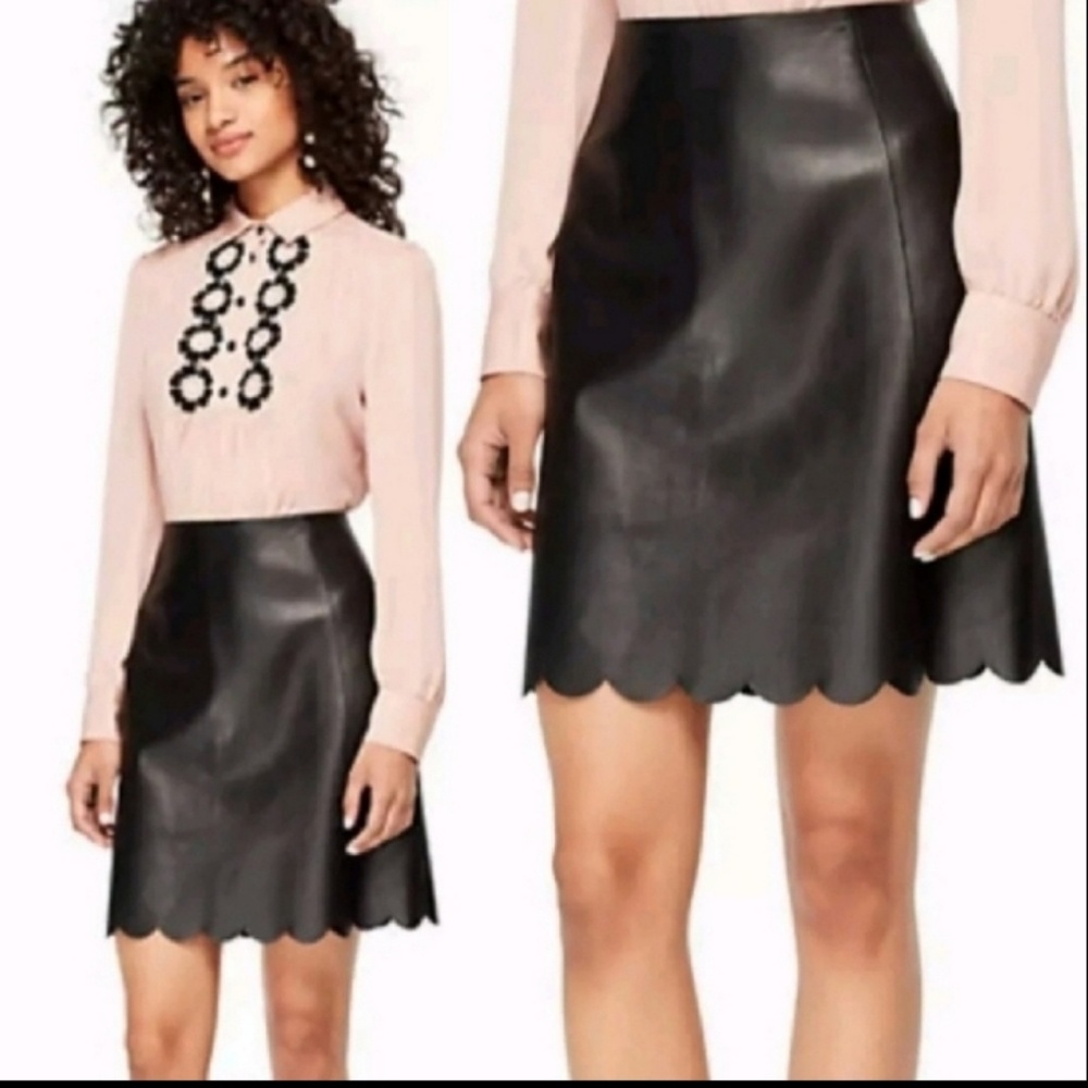 Kate Spade 100% Lamb Leather Skirt - Picture 1 of 7